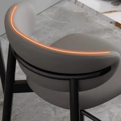 Counter Height Comfort Leather Bar Stool with Metal Legs Image - 10