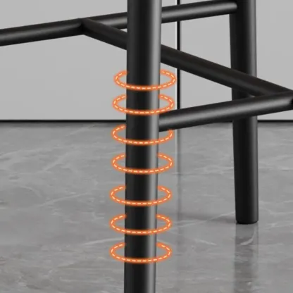 Counter Height Comfort Leather Bar Stool with Metal Legs Image - 7