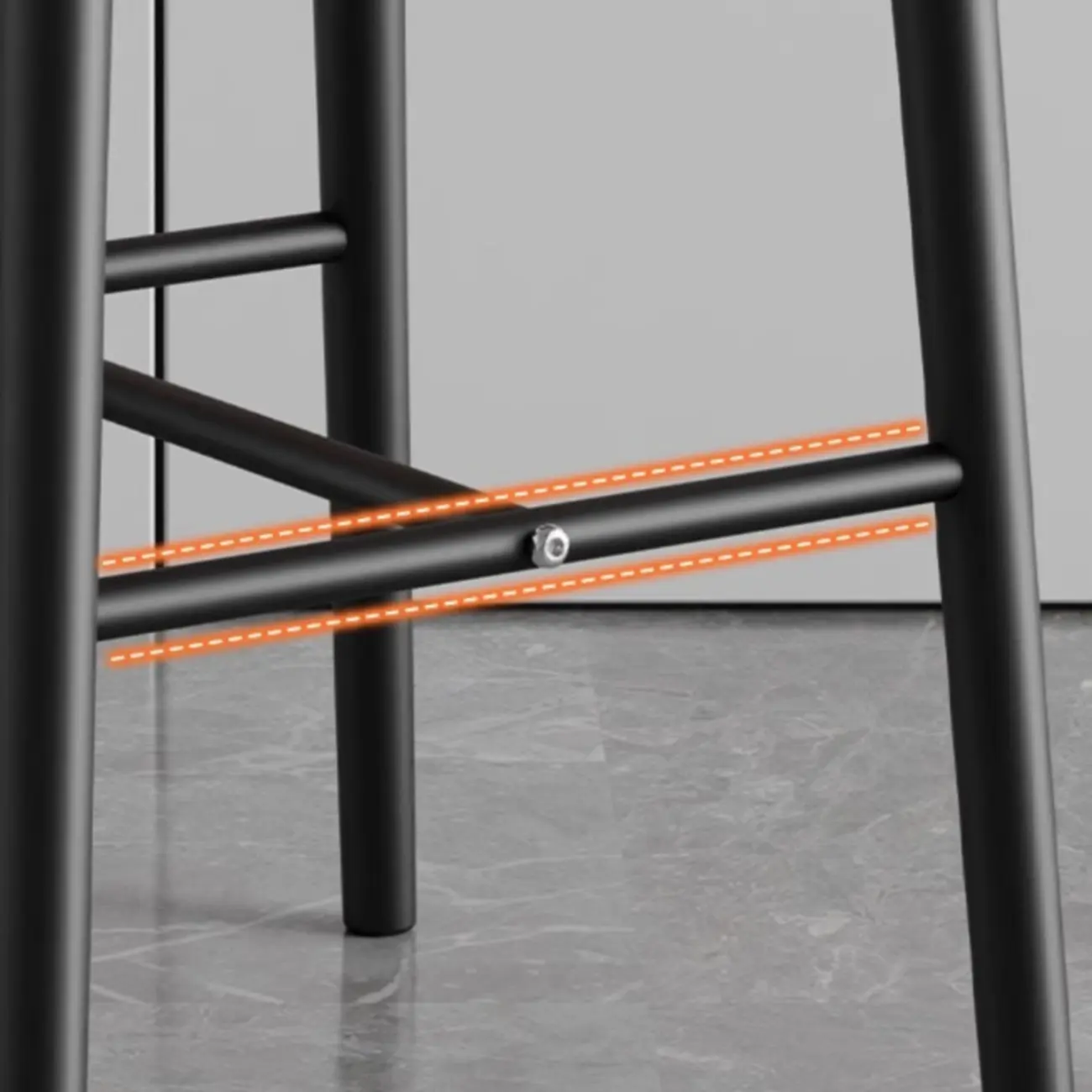 Counter Height Comfort Leather Bar Stool with Metal Legs Image - 12 | homeyfad