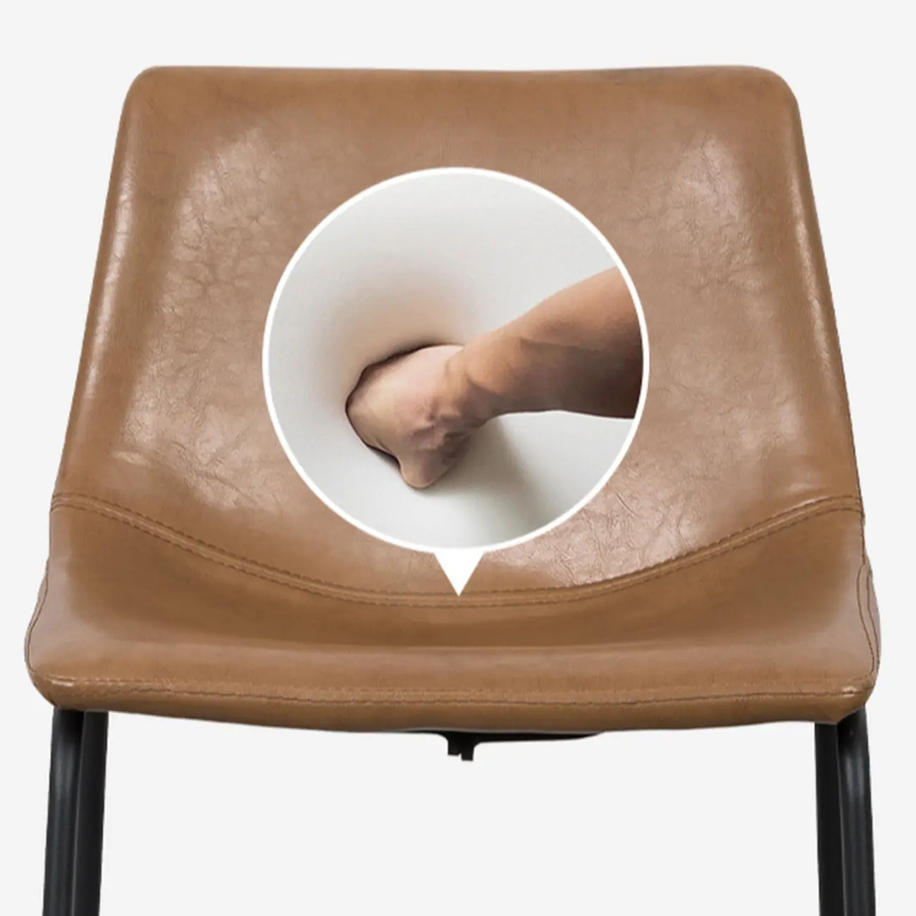 Modern Pedestal Upholstered Leather Counter Height Bar Stools Image - 4 | homeyfad