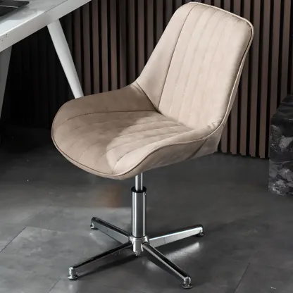 Modern Swivel Upholstered Minimalist Ergonomic Office Chair Image - 1