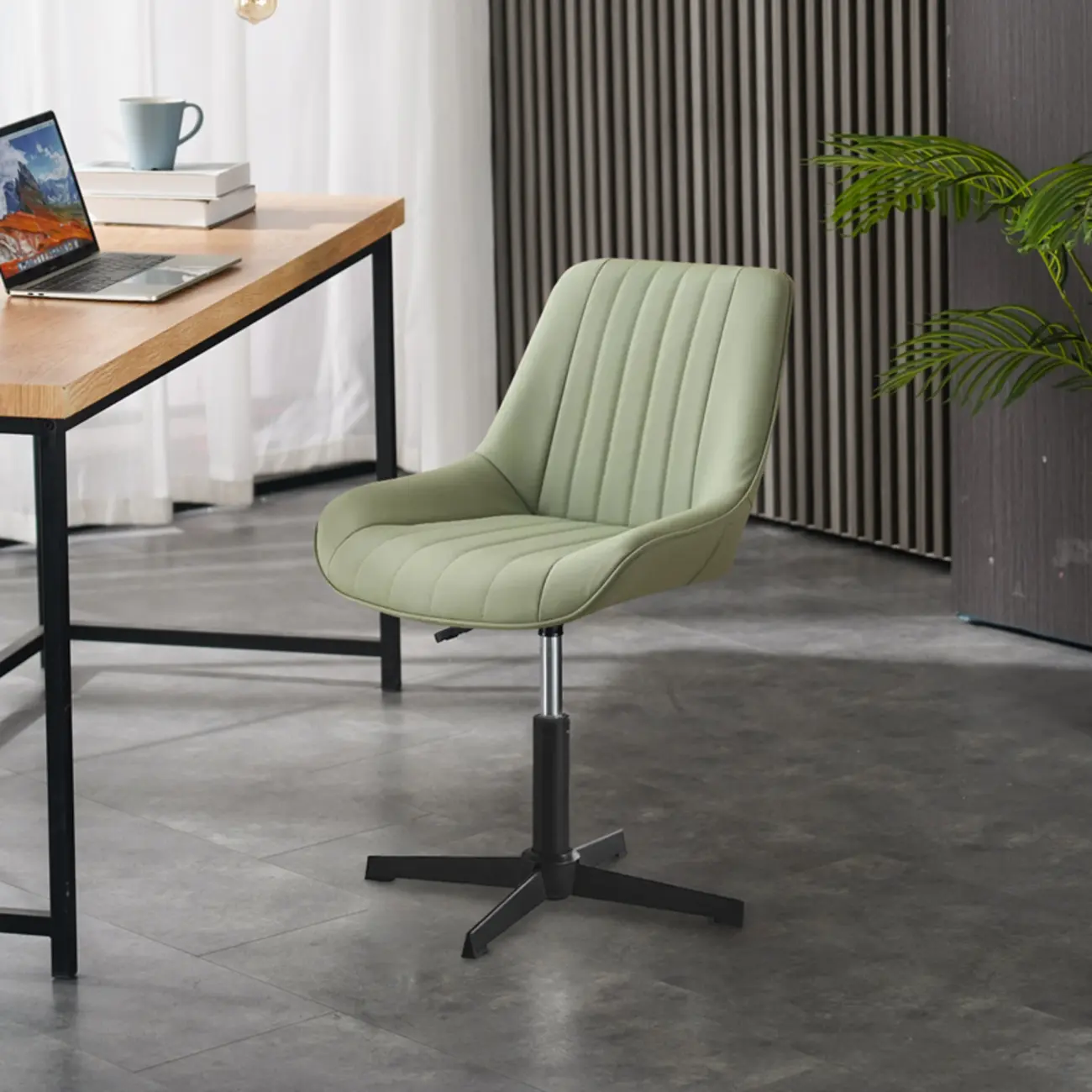 Modern Swivel Upholstered Minimalist Ergonomic Office Chair Image - 2 | homeyfad