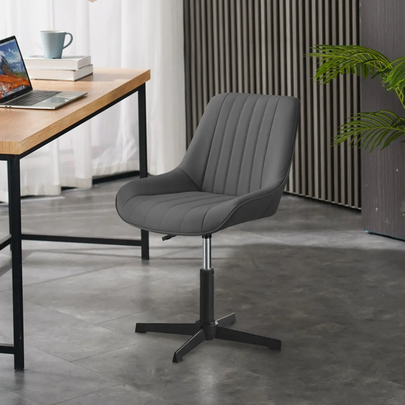 Modern Swivel Upholstered Minimalist Ergonomic Office Chair Image - 11 | homeyfad