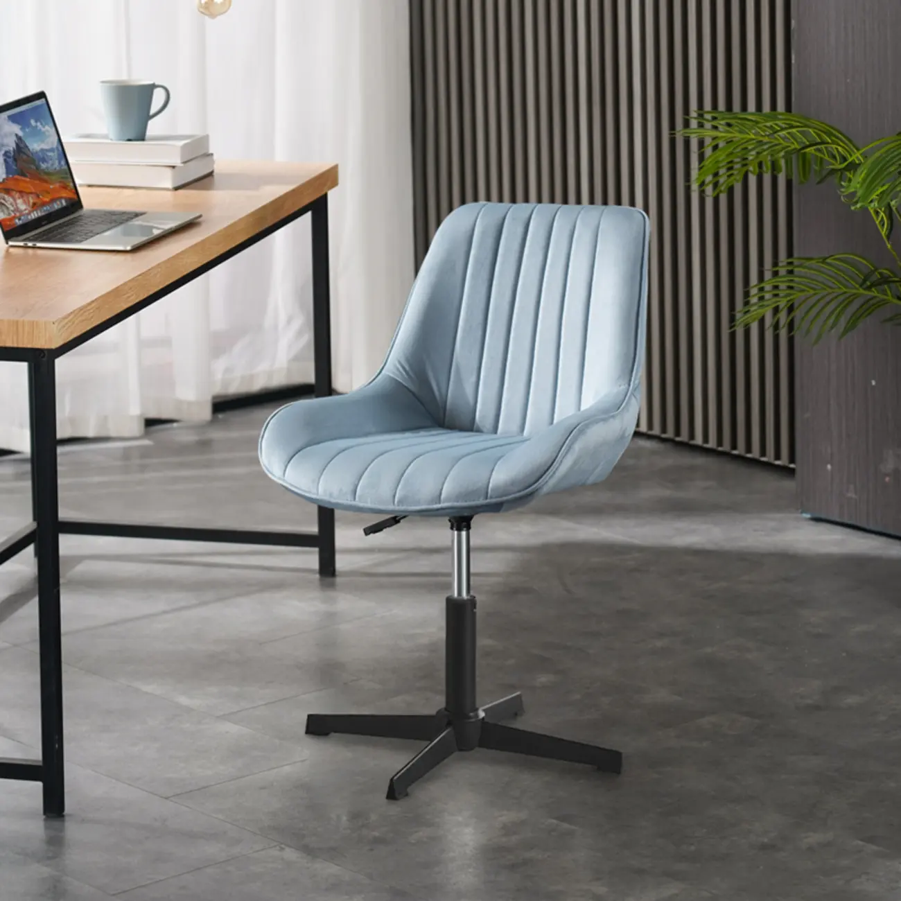 Modern Swivel Upholstered Minimalist Ergonomic Office Chair Image - 14 | homeyfad