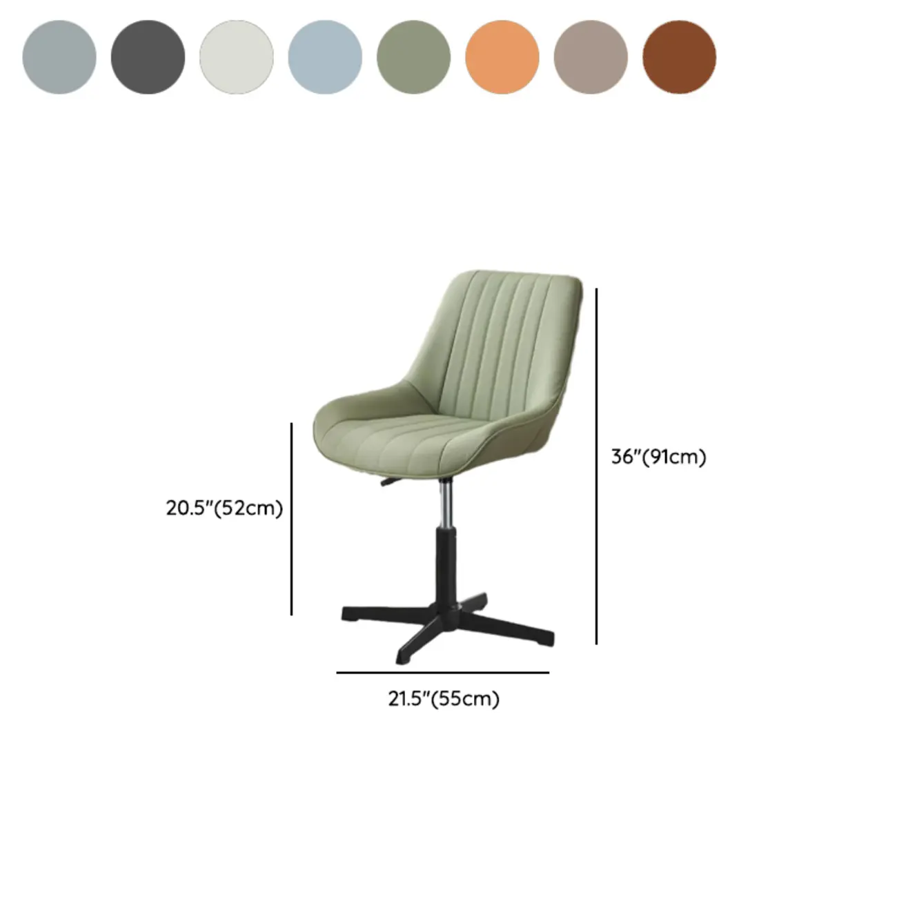 Modern Swivel Upholstered Minimalist Ergonomic Office Chair #size | homeyfad