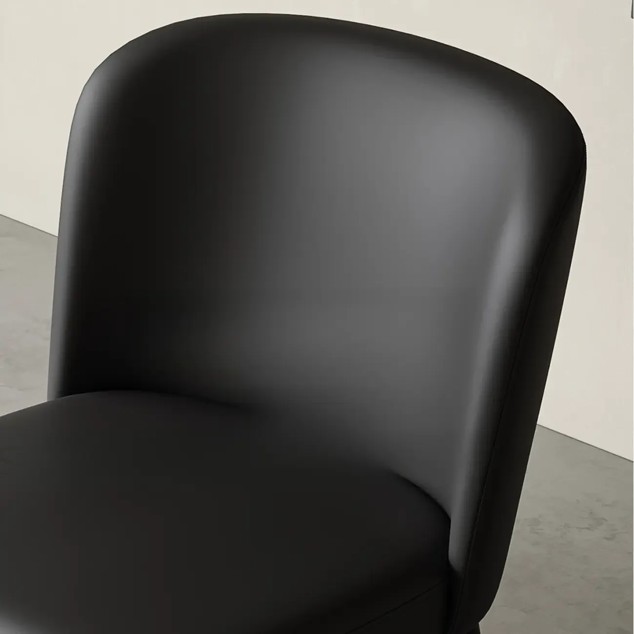 Modern Armless Microfiber Leather Dining Chair with Black Legs Image - 9