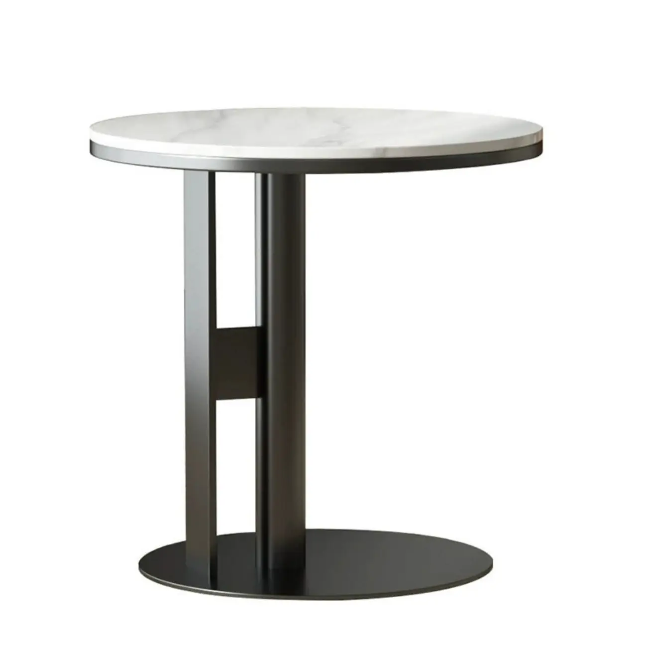 Stylish Marble-Top Steel Small C-Shaped Side Table Image - 8 | homeyfad