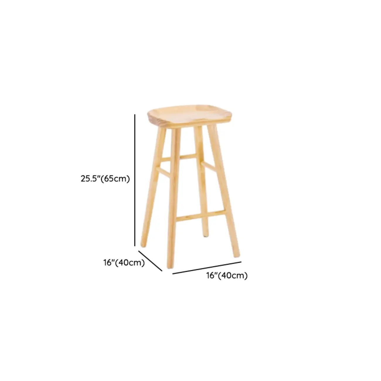 Natural Finish Backless Wooden Bar Stools #size | homeyfad