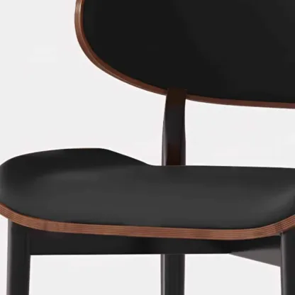 Modern Brown Black Leather Curved Back Bar Stools Image - 10