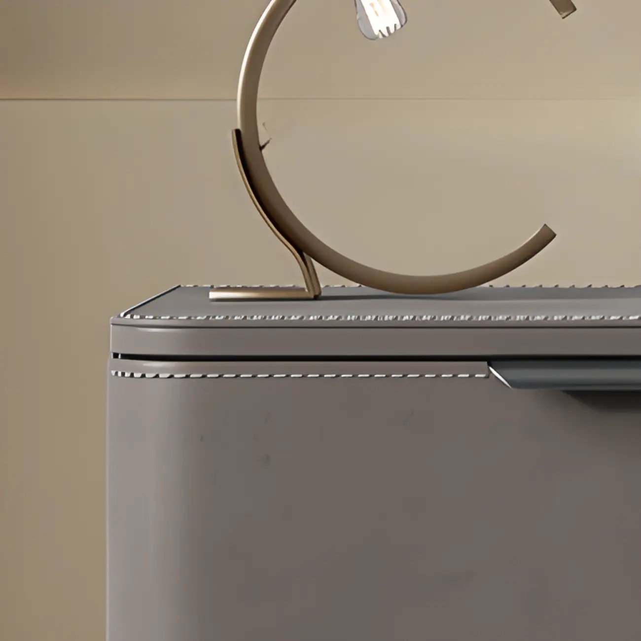 Minimalist Narrow Cubic Leather Wood 2-Drawer Nightstand Image - 13 | homeyfad