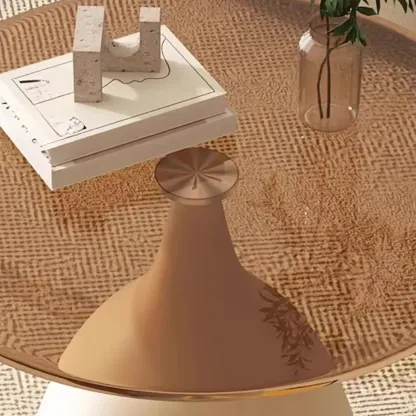 Classic Glass Pedestal Base Circular Chairside Table - Table Only Image - 8