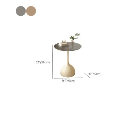 Classic Glass Pedestal Base Circular Chairside Table - Table Only #size