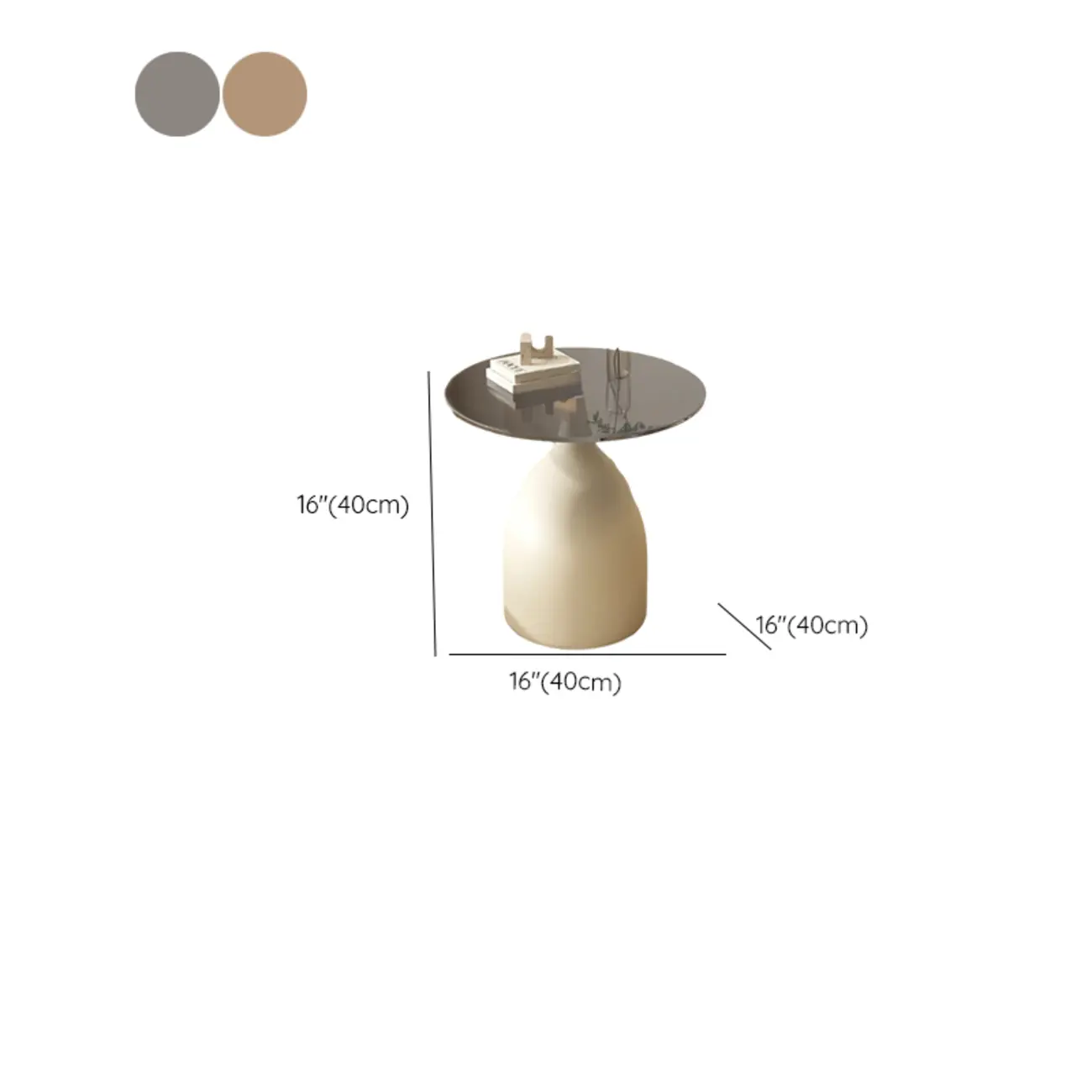 Classic Glass Pedestal Base Circular Chairside Table - Table Only Image - 15 | homeyfad