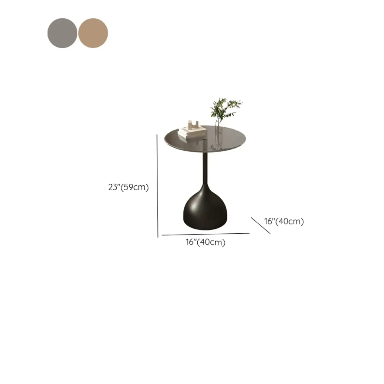 Classic Glass Pedestal Base Circular Chairside Table - Table Only Image - 16