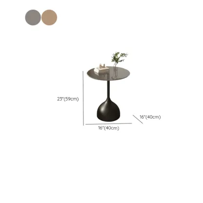 Classic Glass Pedestal Base Circular Chairside Table - Table Only Image - 16