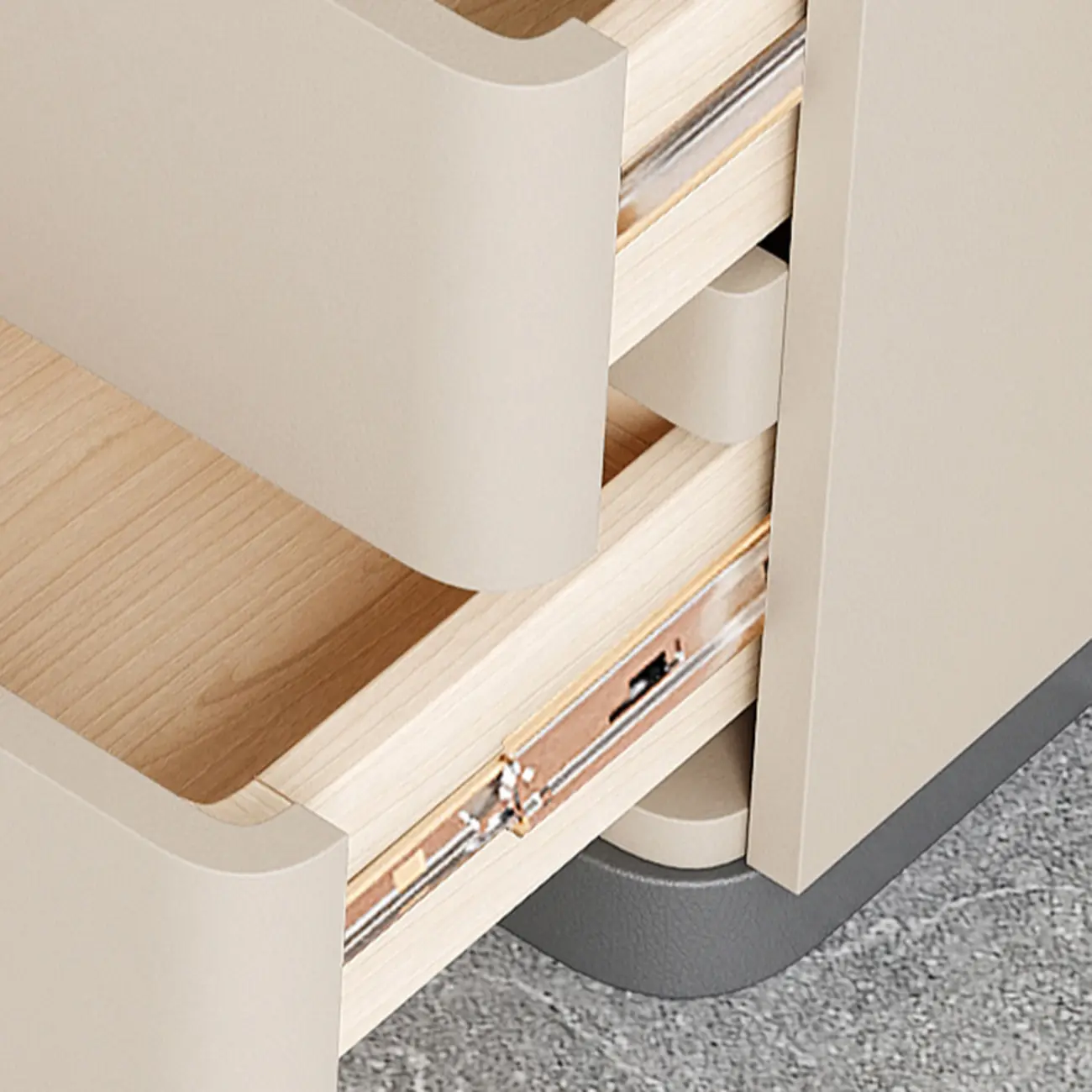 Art Deco Stone Top Nightstand with 2 Storage Drawers Image - 8 | homeyfad