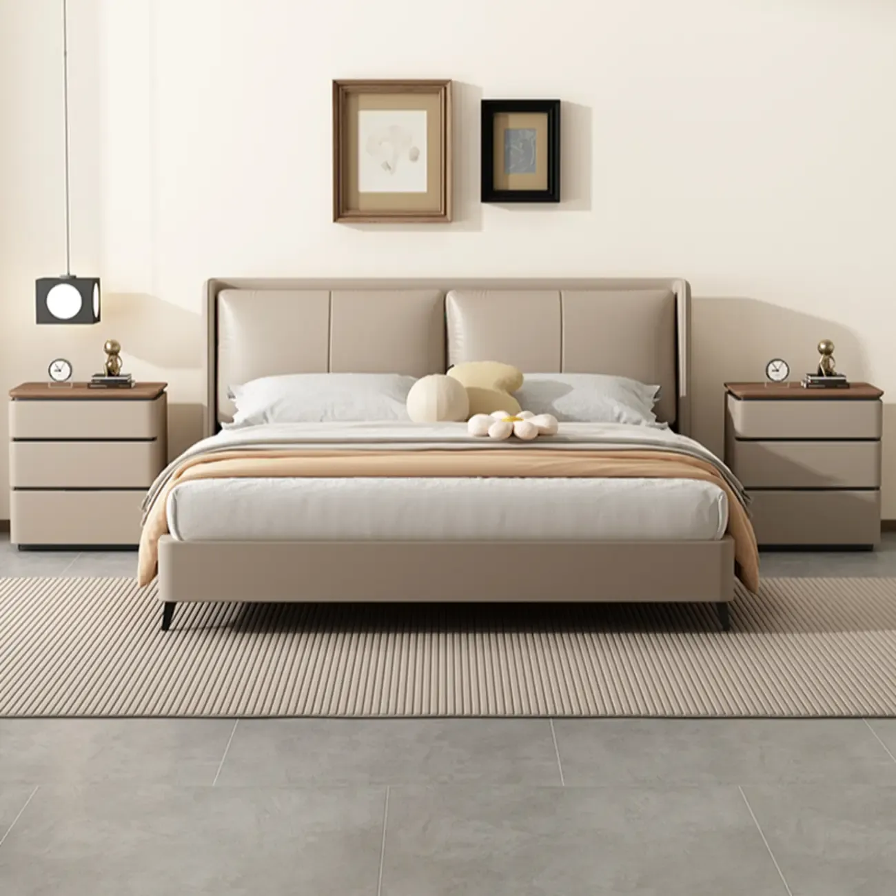 Modern Narrow Wooden Nightstand with 3 Drawers Image - 3