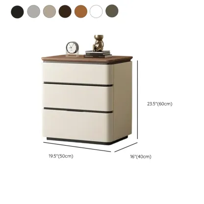 Modern Narrow Wooden Nightstand with 3 Drawers Image - 19