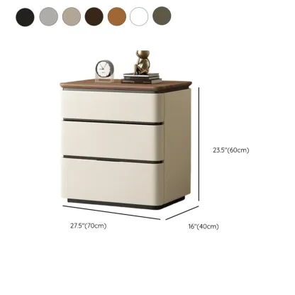 Modern Narrow Wooden Nightstand with 3 Drawers Image - 21