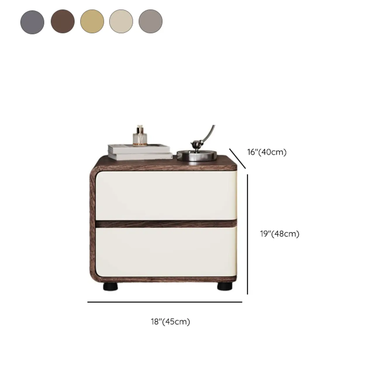 Modern Wooden Nightstand with 2 Drawers Image - 17 | homeyfad