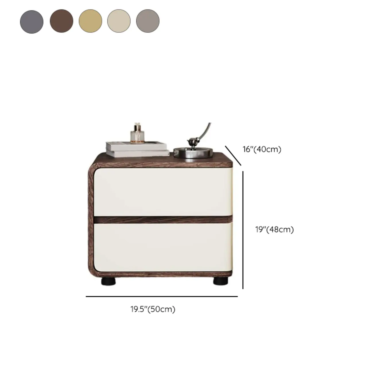 Modern Wooden Nightstand with 2 Drawers Image - 18 | homeyfad