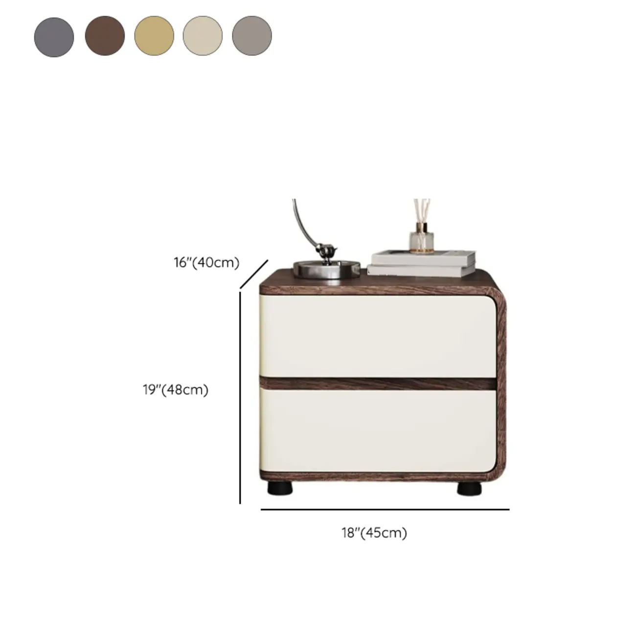 Modern Wooden Nightstand with 2 Drawers Image - 20 | homeyfad