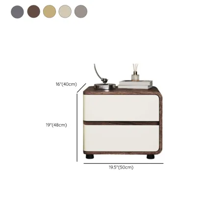 Modern Wooden Nightstand with 2 Drawers Image - 21