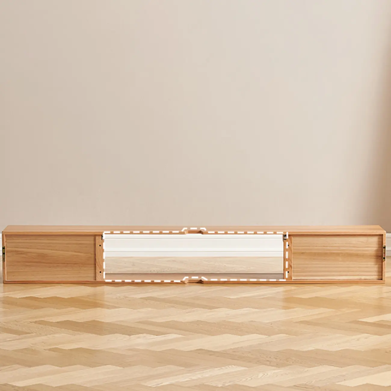 Natural Wood Wall Mount TV Stand Entertainment Center Image - 17 | homeyfad