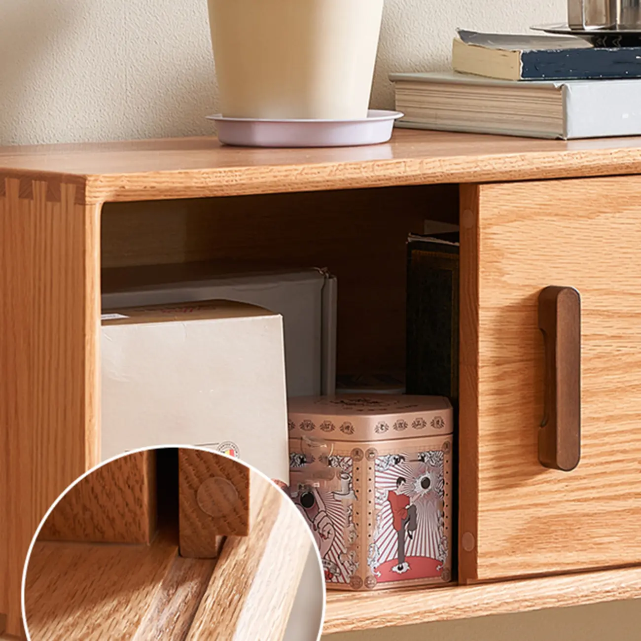 Natural Wood Wall Mount TV Stand Entertainment Center Image - 5 | homeyfad