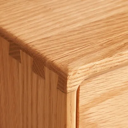 Natural Wood Wall Mount TV Stand Entertainment Center Image - 8