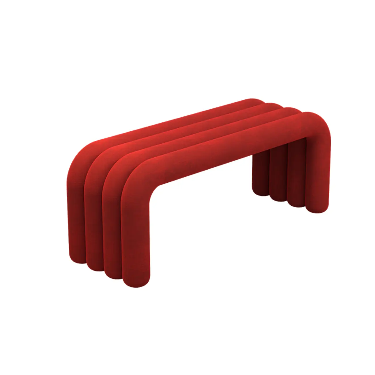 Modern Black Suede Fabric Tubular Entryway Bench Image - 6 | homeyfad