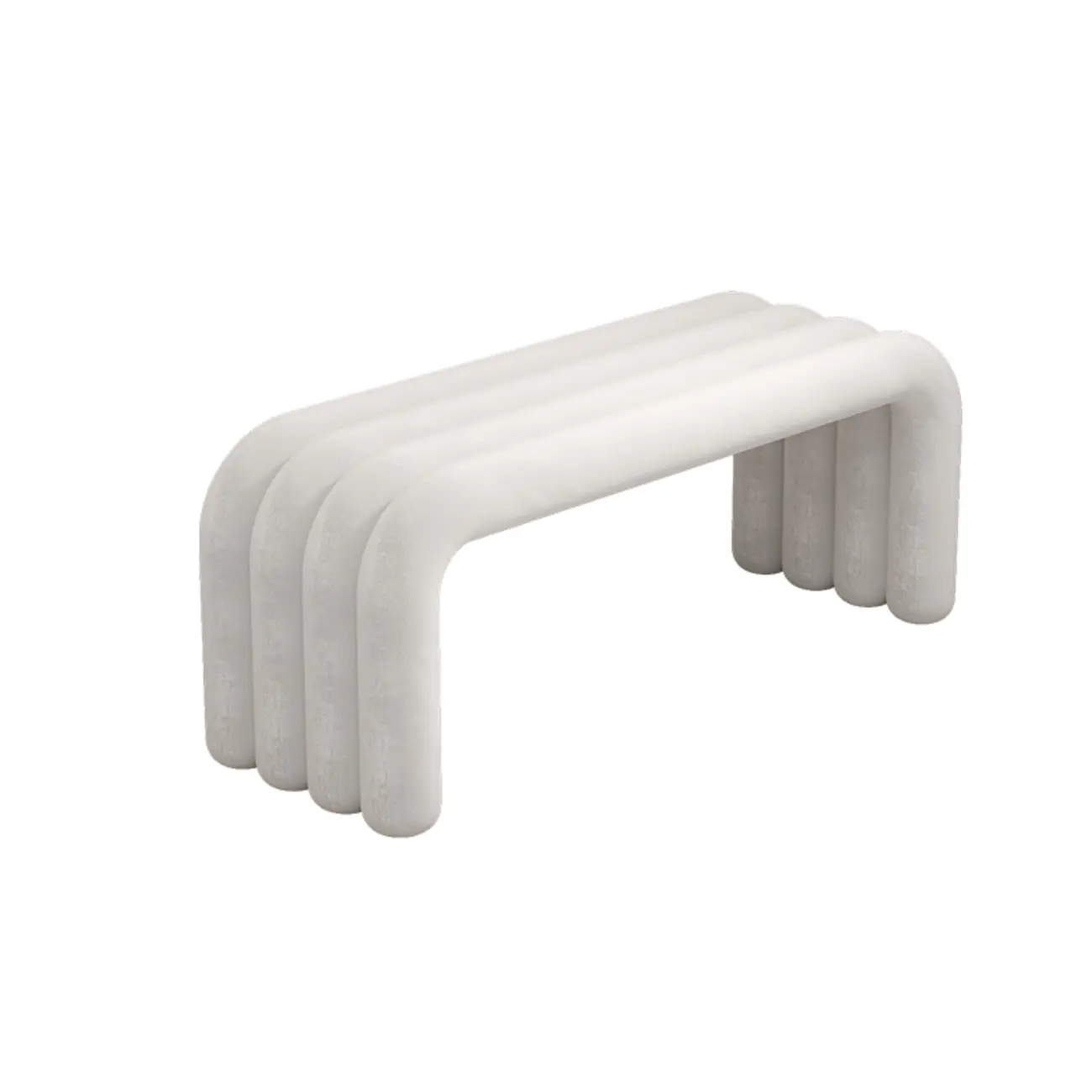 Modern Black Suede Fabric Tubular Entryway Bench Image - 7 | homeyfad