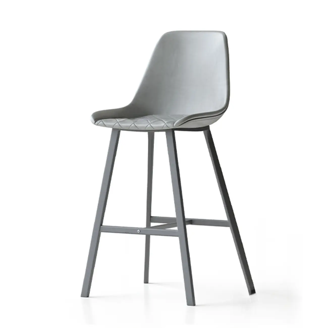 Mid-Century Modern Quilted Upholstered Leather Bar Stool Image - 10 | homeyfad