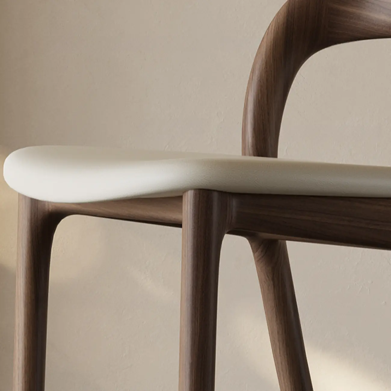 Mid-Century Modern Wood Faux Leather Bar Stool Image - 12 | homeyfad