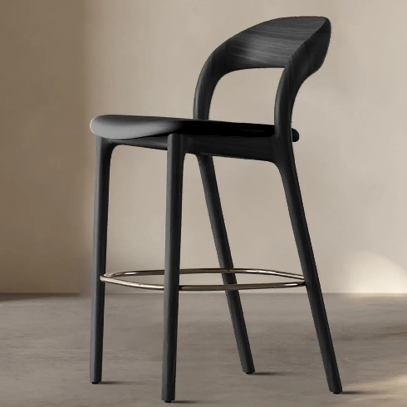 Mid-Century Modern Wood Faux Leather Bar Stool Image - 18 | homeyfad