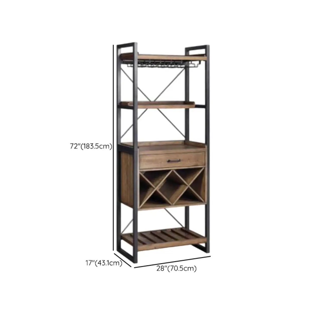 Brown Natural Wood Wine Bottle Glass Rack and Open Wine Rack #size | homeyfad