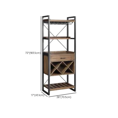 Brown Natural Wood Wine Bottle Glass Rack and Open Wine Rack #size