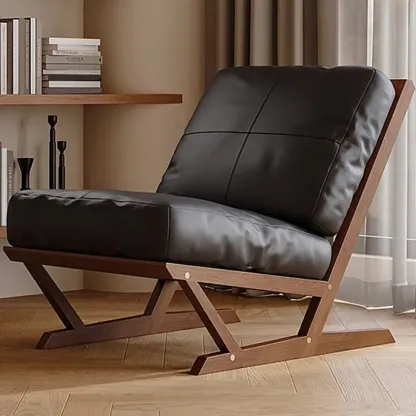 Modern Solid Color Accent Chair with Removable Cushions Image - 1