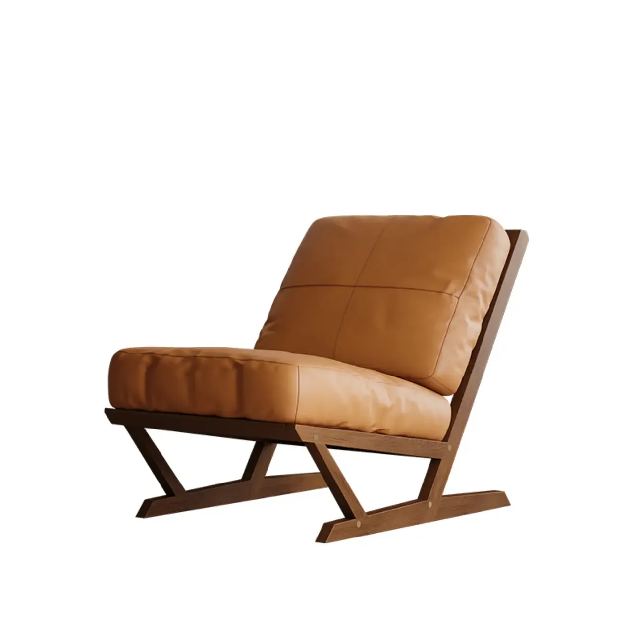 Modern Solid Color Accent Chair with Removable Cushions Image - 3