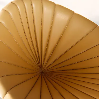 Luxury Adjustable Height Leather Bar Stool Gold Pedestal Image - 5