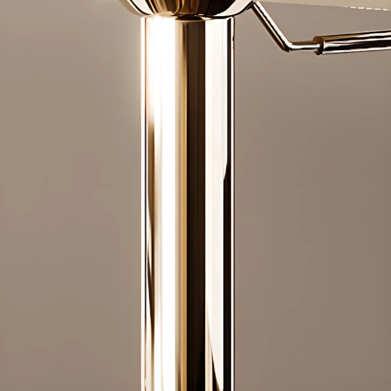 Luxury Adjustable Height Leather Bar Stool Gold Pedestal Image - 9