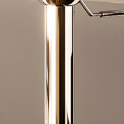 Luxury Adjustable Height Leather Bar Stool Gold Pedestal Image - 9