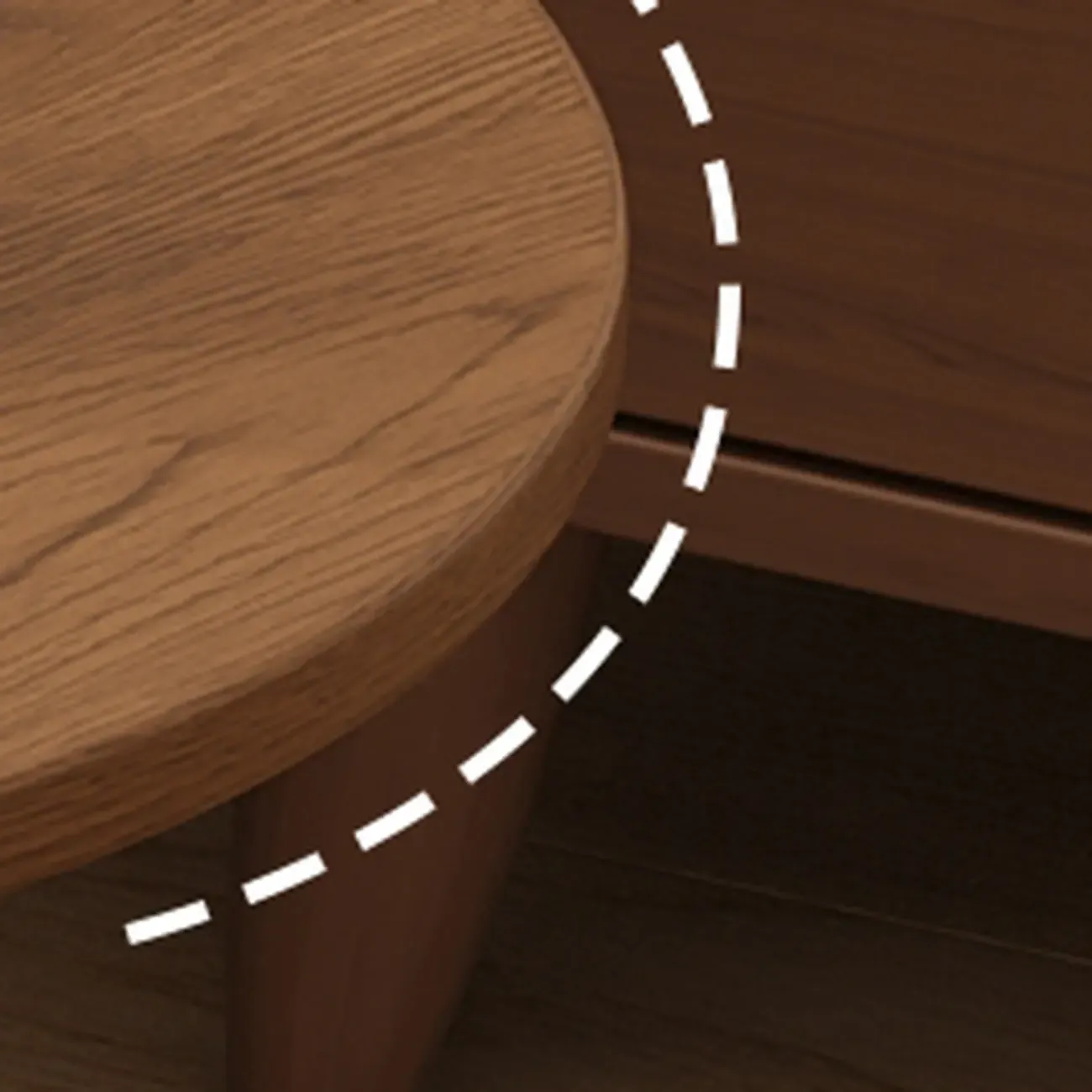 Minimalist Round Wood Top C Tables for Living Room Image - 6
