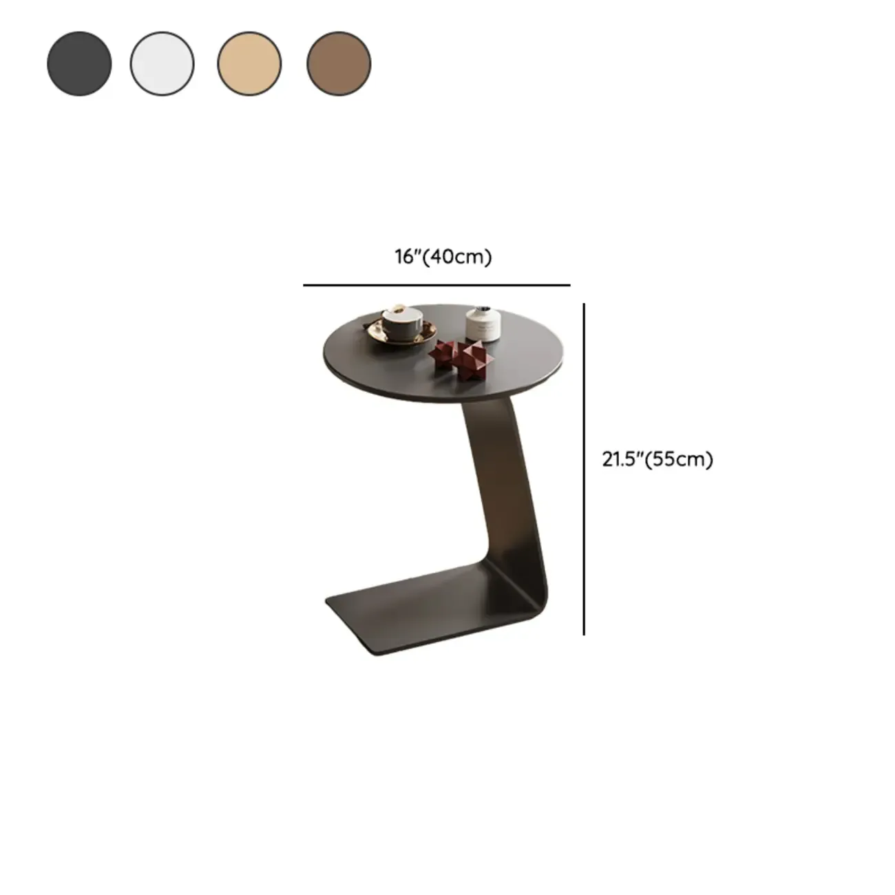 Minimalist Round Wood Top C Tables for Living Room #size