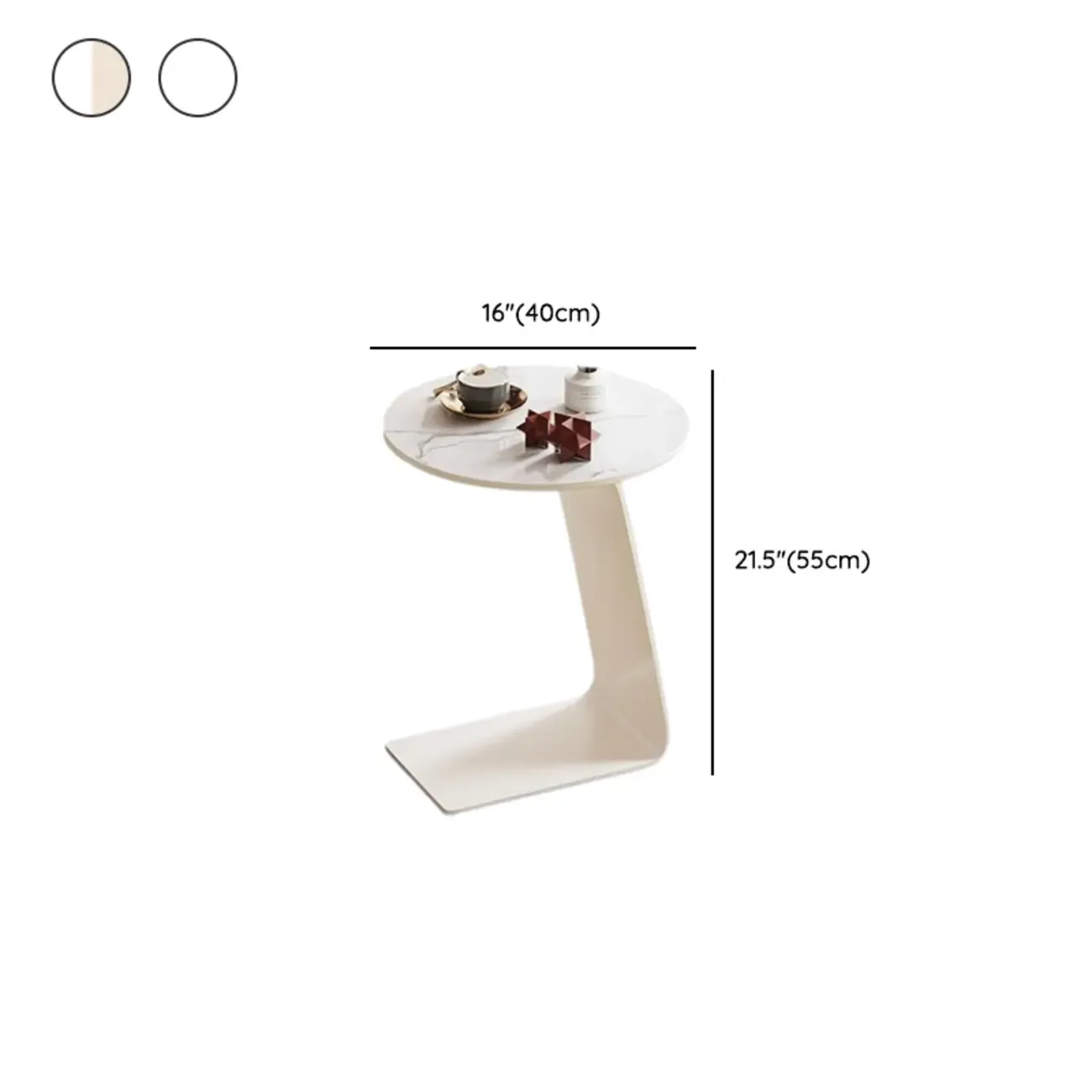 Minimalist Round Wood Top C Tables for Living Room Image - 13