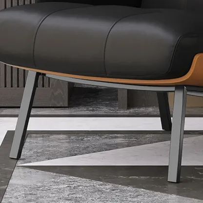 Modern Tufted Microfiber Leather Accent Chair with Arms Image - 11