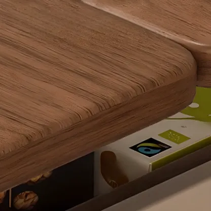 Functional Wooden Lift Top Rolling Coffee Table With Drawer Image - 5