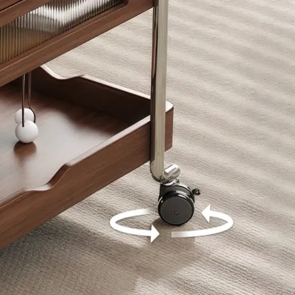 Functional Wooden Lift Top Rolling Coffee Table With Drawer Image - 8