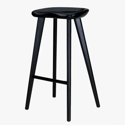 Bar Height Backless Wood Scandinavian Bar Stools Image - 2
