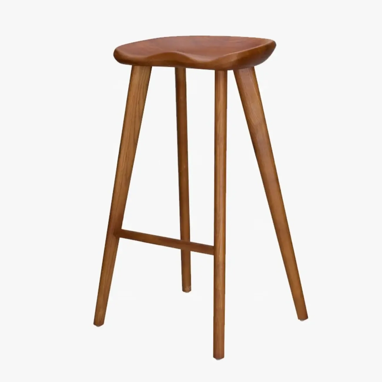 Bar Height Backless Wood Scandinavian Bar Stools Image - 3
